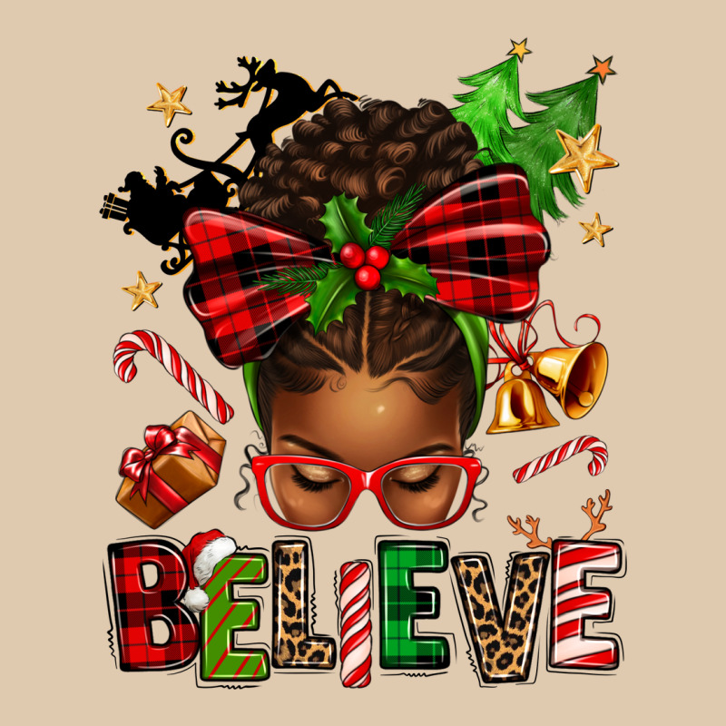 Christmas Believe Afro Messy Bun Heavyweight Sweatshirt by texasbilliewilder | Teevron