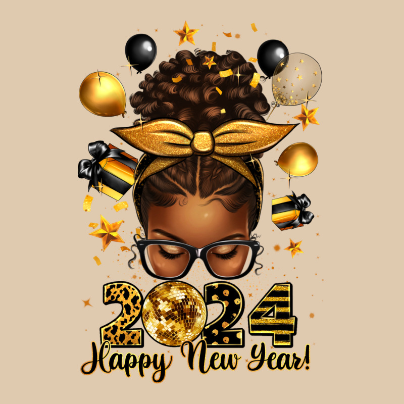 2024 Happy New Year  Afro Messy Bun Heavyweight Sweatshirt by texasbilliewilder | Teevron
