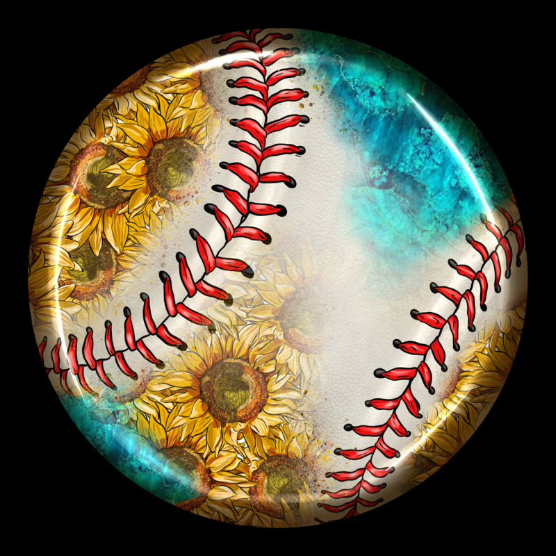 Baseball With Sunflower Round Earrings Premium Sweatshirt by BundleAndBundleShop | Teevron