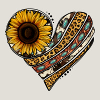 Western Sunflower Leopard Cowhide Heart Heavy Core Tee | Teevron