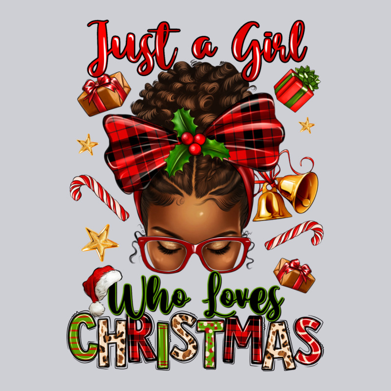 Just A Girl Who Loves Christmas Afro Messy Bun Heavyweight Sweatshirt by texasbilliewilder | Teevron
