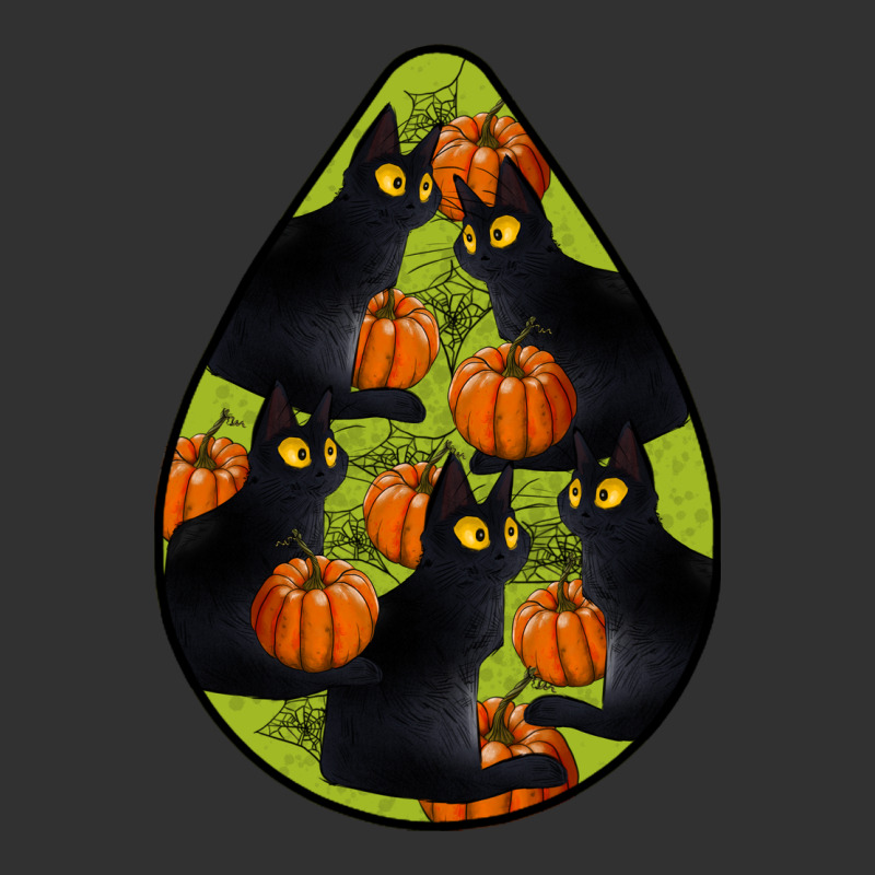 Black Cat Halloween Teardrop Urban Heavy Tee by LillyAllenDesigns | Teevron