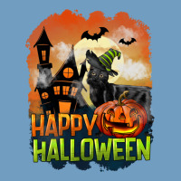 Happy Halloween With Black Cat Urban Heavy Tee | Teevron