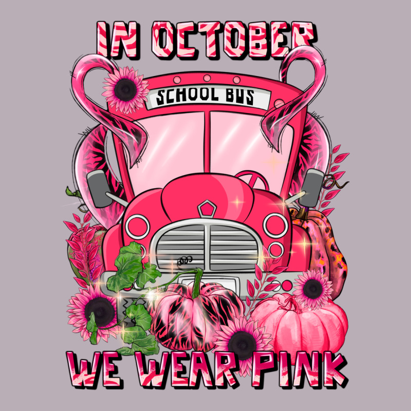 In October We Wear Pink Halloween School Bus Vintage Tee by LillyAllenDesigns | Teevron