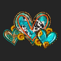 Western Leopard Turquoise Cowhide Hearts Olivia Premium Hoodie | Teevron