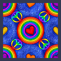 Pride Lgbtq Hearts And Peace Symbol Seamless Patte Heavyweight Hoodie | Teevron