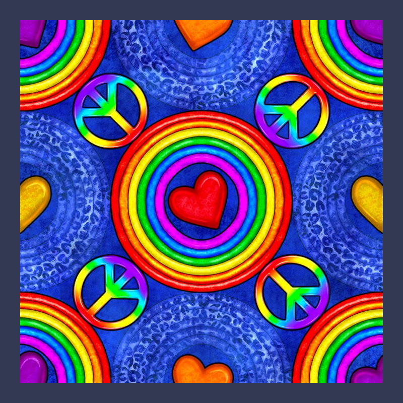 Pride Lgbtq Hearts And Peace Symbol Seamless Patte Heavyweight Hoodie by BundleAndBundleShop | Teevron