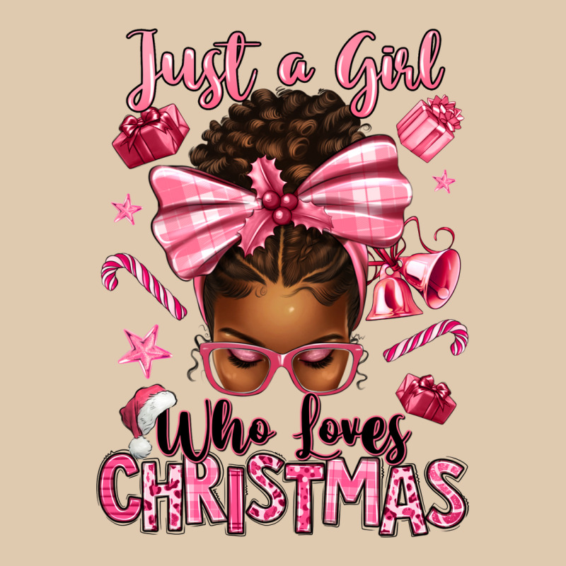 Just A Girl Who Loves Pink Christmas Afro Messy Bu Heavyweight Sweatshirt by texasbilliewilder | Teevron