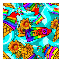 Pride lgbtq ice cream and sunflowers seamless | Teevron