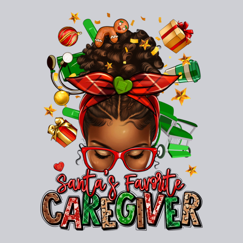 Santas Favorite Caregiver Afro Messy Bun Heavyweight Sweatshirt by texasbilliewilder | Teevron