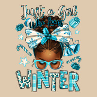 Just A Girl Who Loves Winter Afro Messy Bun Heavyweight Sweatshirt | Teevron