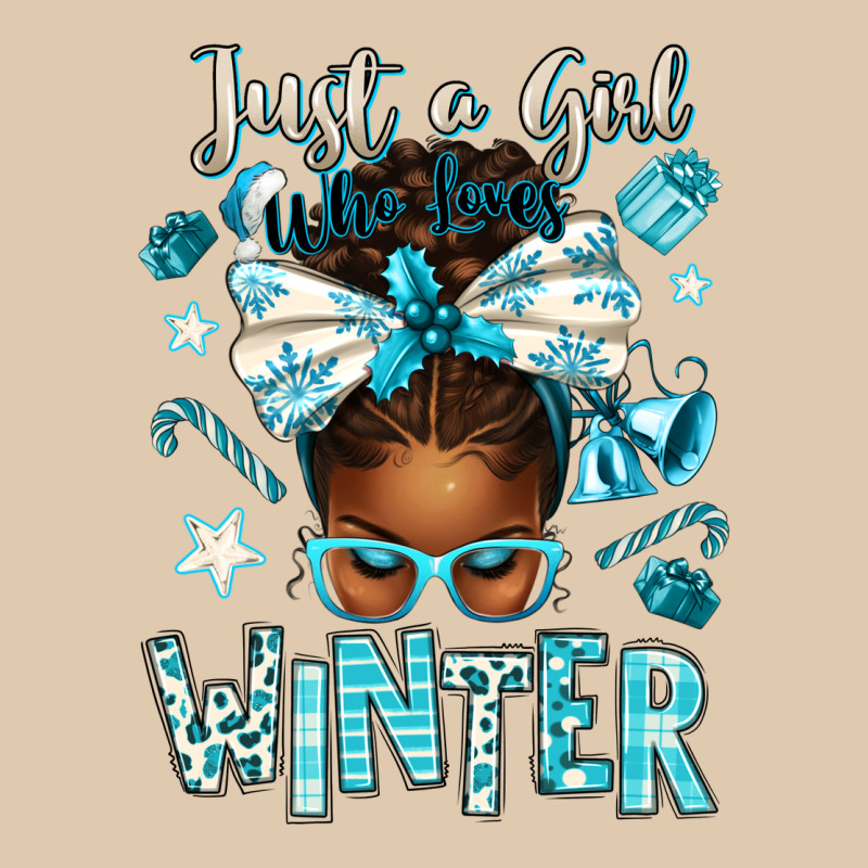 Just A Girl Who Loves Winter Afro Messy Bun Heavyweight Sweatshirt by texasbilliewilder | Teevron