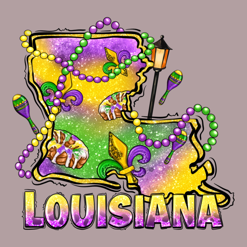 Louisiana Mardi Gras State Map Vintage Hoodie by LillyAllenDesigns | Teevron