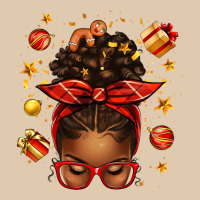 Christmas Afro Messy Bun Heavyweight Sweatshirt | Teevron