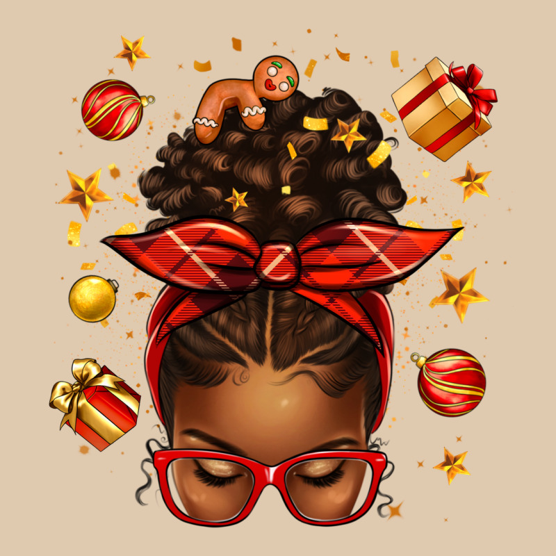 Christmas Afro Messy Bun Heavyweight Sweatshirt by texasbilliewilder | Teevron