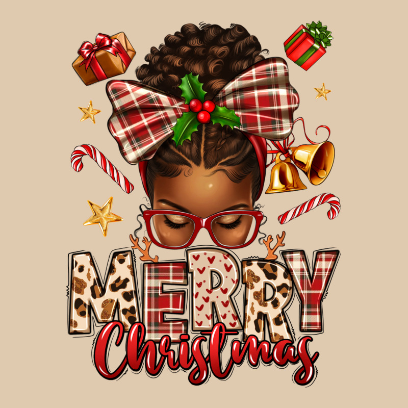 Merry Christmas Afro Messy Bun Heavyweight Sweatshirt by texasbilliewilder | Teevron