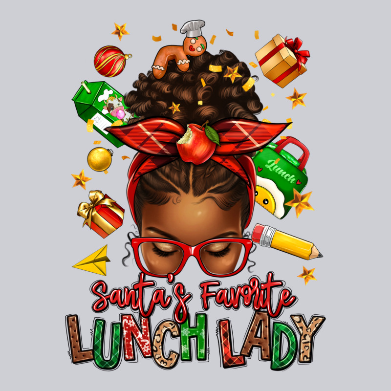 Santas Favorite Lunch Lady Afro Messy Bun Heavyweight Sweatshirt by texasbilliewilder | Teevron
