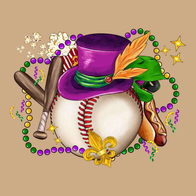 Mardi Gras Baseball Vintage Hoodie by LillyAllenDesigns | Teevron