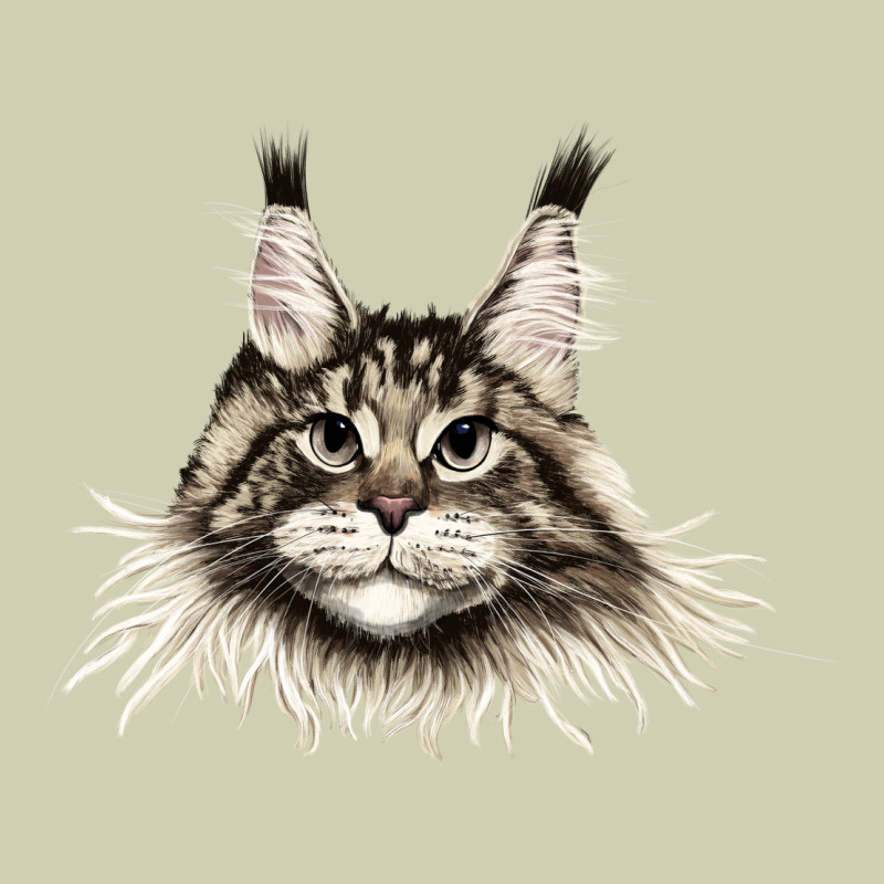 Maine Coon Cat Face Heavy Core Tee by LillyAllenDesigns | Teevron