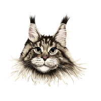 Maine Coon Cat Face | Teevron