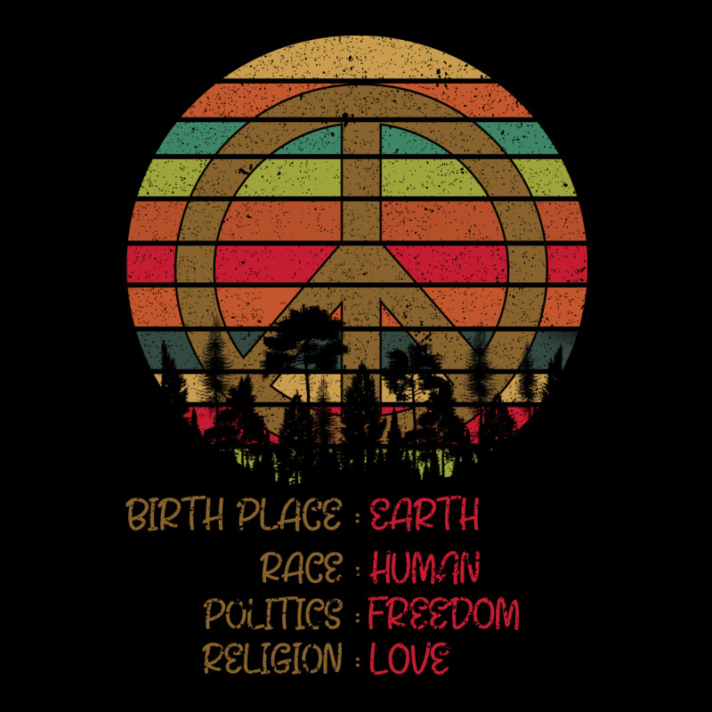 Birthplace Earth Race Human Peace Sign Hippie Long Sleeve Tee by Bettercallsaul | Teevron