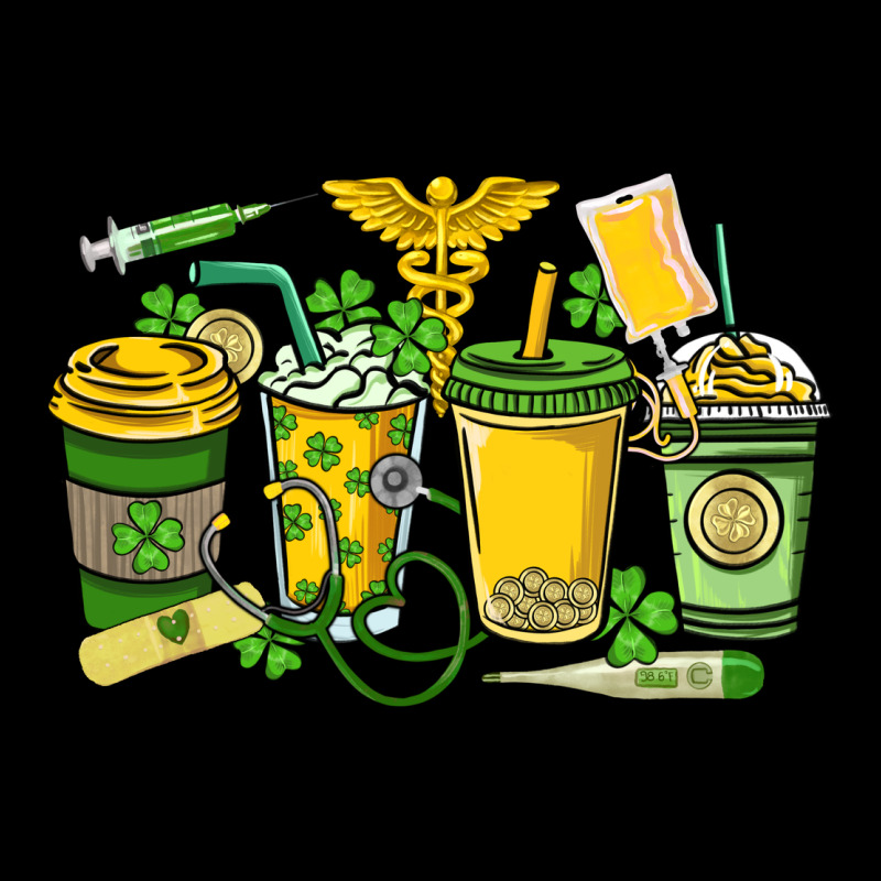 St. Patrick's Day Nurse Coffee Cups Zipper Hoodie by HowdyJamesFarm | Teevron