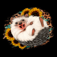 Happy Hedgehog Sunflower Leopard Ladies Tee | Teevron