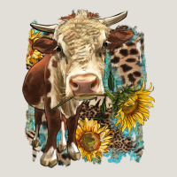 Hereford Heifer With Sunflower And Leopard Heavy Core Tee | Teevron