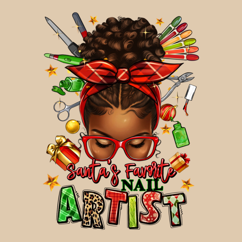 Santa's Favorite Nail Artist Afro Messy Bun Heavyweight Sweatshirt by texasbilliewilder | Teevron