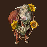 Hereford Bull Rope And Sunflowers Heavy Core Tee | Teevron