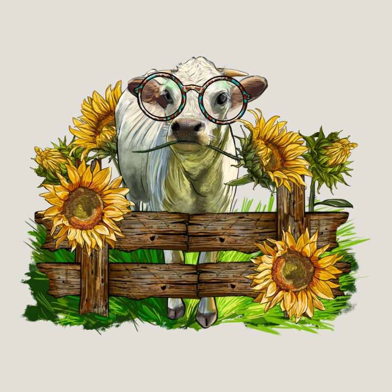 Charolais Heifer With Sunflowers Heavy Core Tee by LillyAllenDesigns | Teevron