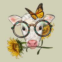 Charolais Calf With Sunflowers And Butterfly Heavy Core Tee | Teevron