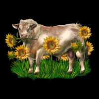 Charolais Bull With Sunflowers Heavy Core Tee | Teevron