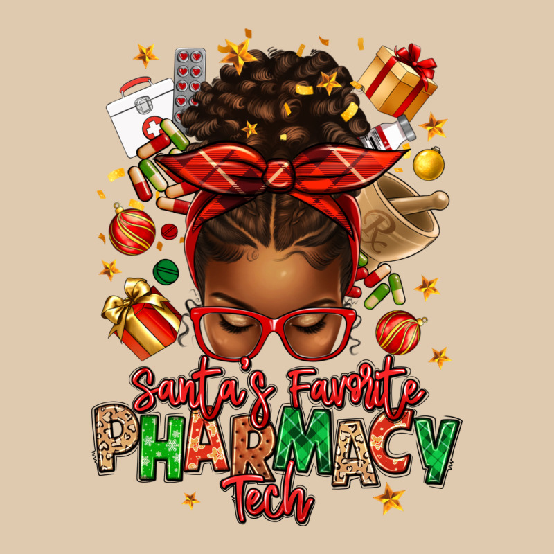 Santas Favorite Pharmacy Tech Afro Messy Bun Heavyweight Sweatshirt by texasbilliewilder | Teevron