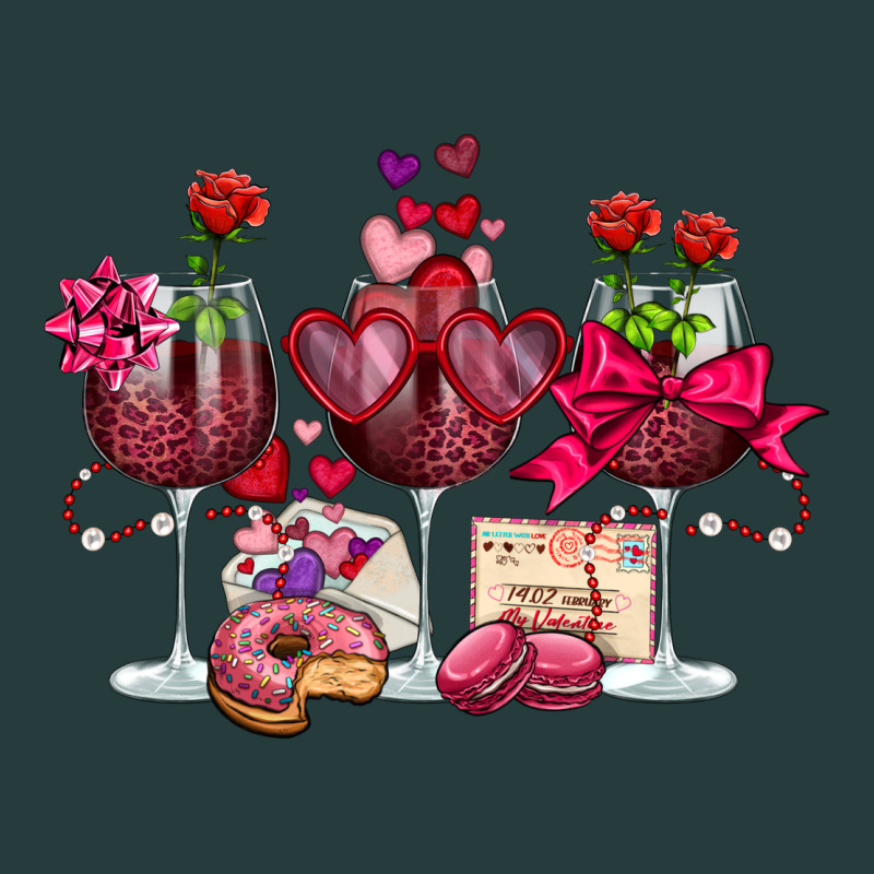 Valentine's Day Wine Glasses Premium Hoodie by OliviaCreatesArt | Teevron
