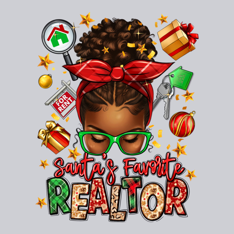Santas Favorite Realtor Messy Bun Heavyweight Sweatshirt by texasbilliewilder | Teevron