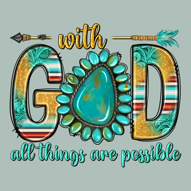 With God All Things Are Possible With Turquoise Gemstone Bbs Heavyweight Hoodie by BundleAndBundleShop | Teevron