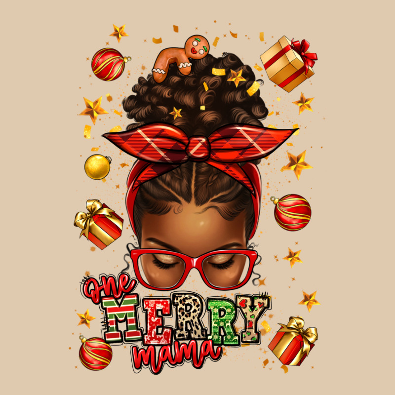 One Merry Mama Christmas Afro Messy Bun Heavyweight Sweatshirt by texasbilliewilder | Teevron