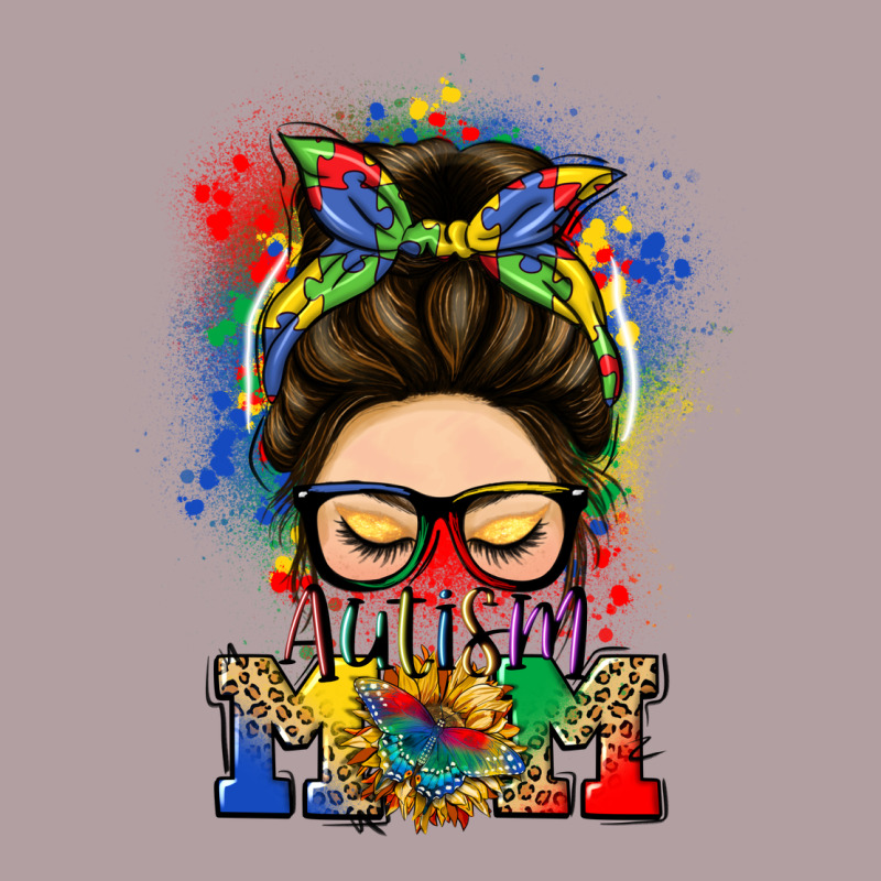 Autism Mom Messy Bun Vintage Hoodie by LillyAllenDesigns | Teevron