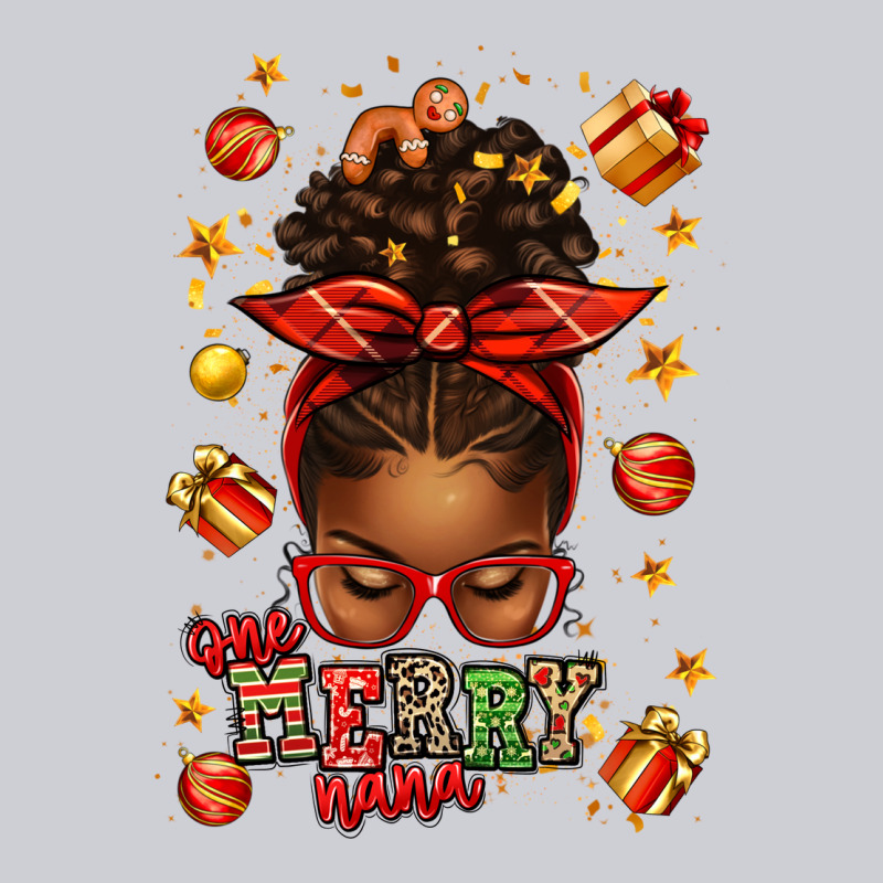 One Merry Nana Christmas Afro Messy Bun Heavyweight Sweatshirt by texasbilliewilder | Teevron