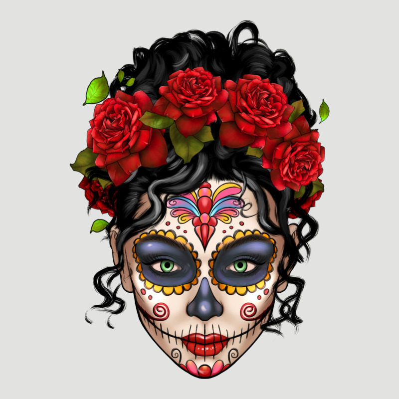 Mexican Sugar Skull Messy Bun Woman Classic Tee by LillyAllenDesigns | Teevron