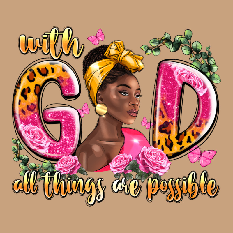 With God All Things Are Possible Black Woman Vintage Tee by LillyAllenDesigns | Teevron