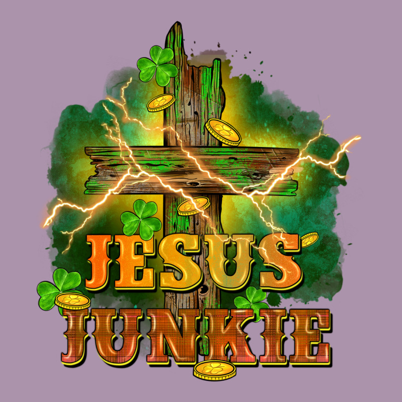 Jesus Junkie St. Patricks Day Heavyweight Hoodie by FaDigitalArtStudio | Teevron