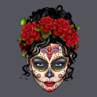 Mexican Sugar Skull Messy Bun Woman Vintage Hoodie | Teevron