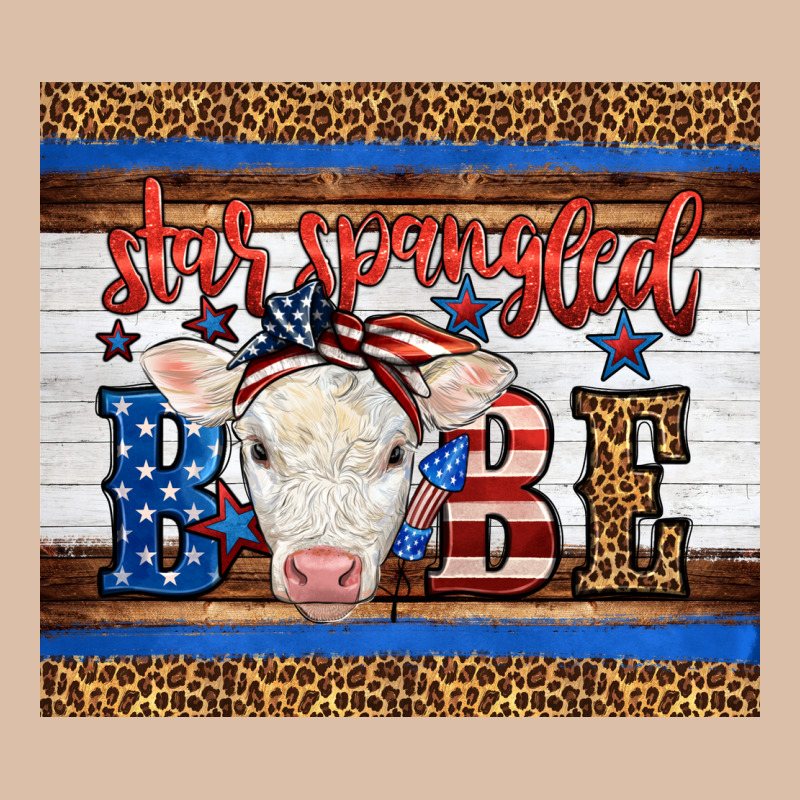 4th Of July Western Star Spangled Baby Cow Urban Heavy Tee by LillyAllenDesigns | Teevron