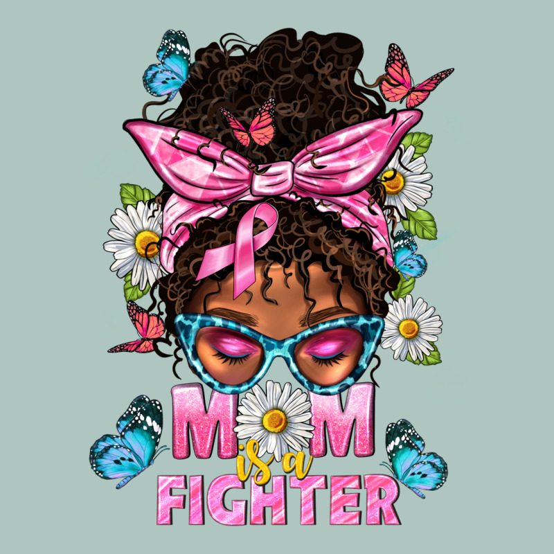 Mom Is A Fighter And Afro Messy Bun Mom Premium Sweatshirt by BundleAndBundleShop | Teevron