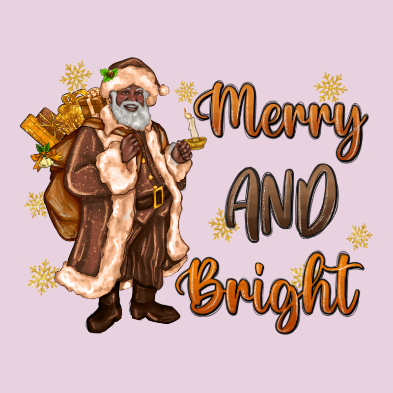Merry And Bright Black Santa Ladies Tee by MaliasSmallBusiness | Teevron