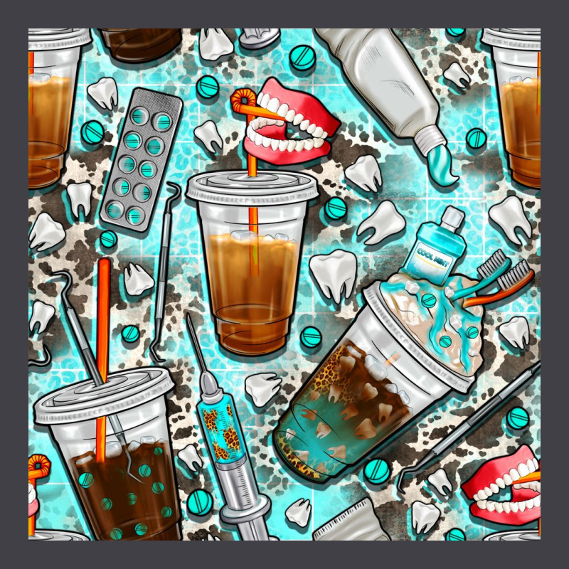 Dentist Coffee Cups Toothpaste And Teeth With Cowhide Seamless Pattern Heavyweight Hoodie by BundleAndBundleShop | Teevron
