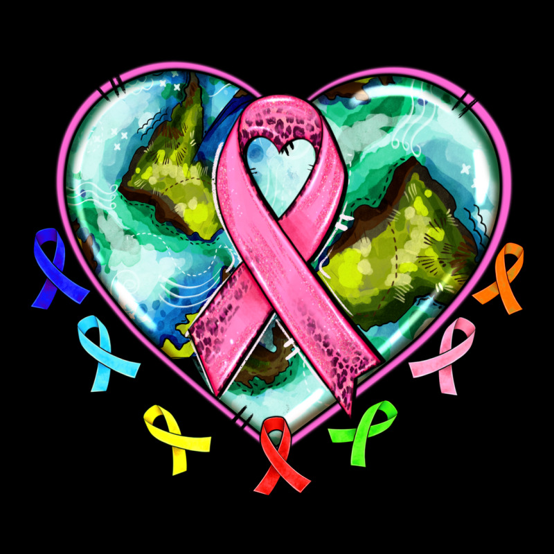 Heart Earth And Cancer Ribbon Heavy Core Tee by AdoDesignShop | Teevron