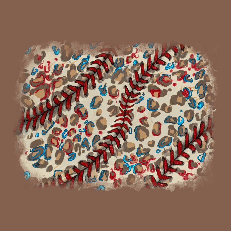 Baseball Leopard Glitter Background Zipper Hoodie by HowdyJamesFarm | Teevron